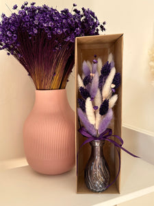 Dárkový box Violet s mini kytičkou a vázou